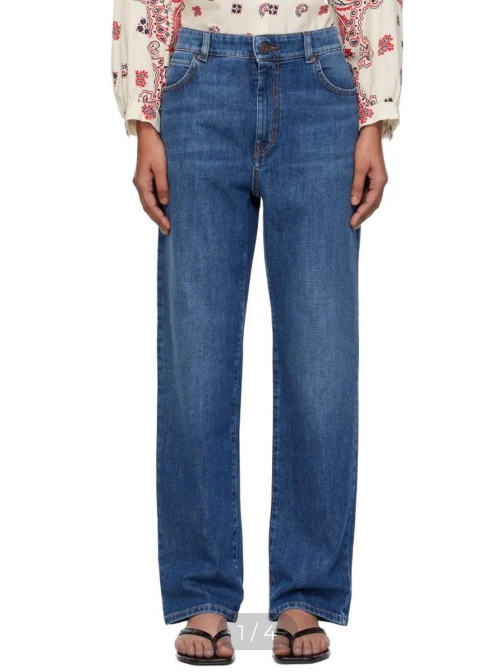 Weekend Max Mara Classic Blue W90 Straight-Leg Jeans Sz 28 Designer Denim